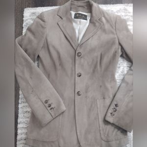 Loro Piana Suede Goatskin and Silk Blazer size 40